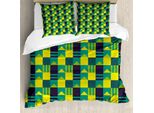 Abakuhaus Set Copripiumino Per Letti Singoli, Forme Geometriche Simmetriche, Antiacaro, Adatto A Chi Soffre Di Allergie, Con Federa, 155 Cm X 220 Cm - 80 X 80 Cm, Multicolore