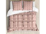 Abakuhaus Set Copripiumino Per Letti Singoli, Stile Doodle Tribale, Antiacaro, Adatto A Chi Soffre Di Allergie, Con Federa, 155 Cm X 220 Cm - 80 X 80 Cm, Blush Multicolor