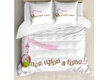 Abakuhaus Set Copripiumino Per Letto Singolo, Onceonceonce, Antiacaro, Adatto A Chi Soffre Di Allergie, Con Federa, 155 Cm X 220 Cm - 80 X 80 Cm, Rosa Baby E Verde Chiaro