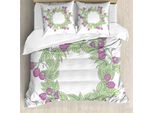 Abakuhaus Set Copripiumino Dai Colori Tenui Per Letti Singoli, Himbeer-Kranz, Antiacaro, Adatto A Chi Soffre Di Allergie, Con Federa, 200 Cm X 200 Cm - 80 X 80 Cm, Verde Chiaro Fucsia Pallido