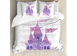 Abakuhaus Set Copripiumino Per Letto Singolo, Wonder Tale Princess Sky, Antiacaro, Adatto A Chi Soffre Di Allergie, Con Federa, 200 Cm X 200 Cm - 80 X 80 Cm, Rosa Lavanda