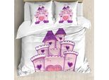 Abakuhaus Set Copripiumino Per Letto Singolo, FröHlich Dreamy Festung, Antiacaro, Adatto A Chi Soffre Di Allergie, Con Federa, 200 Cm X 200 Cm - 80 X 80 Cm, Rosa Pallido