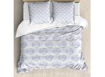 Abakuhaus Set Copripiumino Dai Colori Tenui Per Letti Singoli, Disegni Floreali Scarabocchiati, Antiacaro, Adatto A Chi Soffre Di Allergie, Con Federa, 155 Cm X 220 Cm - 80 X 80 Cm, Multicolore