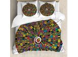 Abakuhaus Set Copripiumino Azteco Per Letti Singoli, Altmexikanisches Kingdom Snake, Antiacaro, Adatto A Chi Soffre Di Allergie, Con Federa, 155 Cm X 220 Cm - 80 X 80 Cm, Multicolore