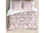 Abakuhaus Set Copripiumino Jacobean Per Letti Singoli, Naturale, Antiacaro, Adatto A Chi Soffre Di Allergie, Con Federa, 155 Cm X 220 Cm - 80 X 80 Cm, Pale Mauve Multicolor