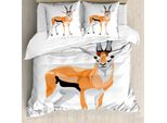 Abakuhaus Set Copripiumino Per Letto Singolo Antilope, Cartone Animato Thomson Gazelle, Antiacaro, Adatto A Chi Soffre Di Allergie, Con Federa, 200 Cm X 200 Cm - 80 X 80 Cm, Multicolore