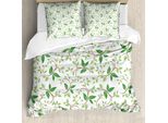 Abakuhaus Set Copripiumino Per Letto Singolo, Ivy Green Leaves, Antiacaro, Adatto A Chi Soffre Di Allergie, Con Federa, 155 Cm X 220 Cm - 80 X 80 Cm, Verde Marrone