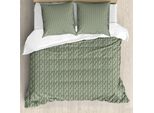 Abakuhaus Set Copripiumino Dai Colori Tenui Per Letti Singoli, Rami Con Foglie Naturali, Antiacaro, Adatto A Chi Soffre Di Allergie, Con Federa, 200 Cm X 200 Cm - 80 X 80 Cm, Verde Chiaro E Bianco