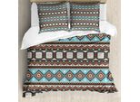 Abakuhaus Set Copripiumino Azteco Per Letti Singoli, Motivi Vintage Scandinavi, Antiacaro, Adatto A Chi Soffre Di Allergie, Con Federa, 155 Cm X 220 Cm - 80 X 80 Cm, Multicolore