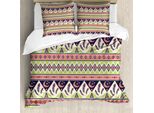 Abakuhaus Set Copripiumino Azteco Per Letti Singoli, Crescent Stars And Feathers, Antiacaro, Adatto A Chi Soffre Di Allergie, Con Federa, 155 Cm X 220 Cm - 80 X 80 Cm, Multicolore