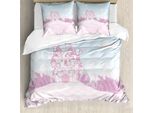 Abakuhaus Set Copripiumino Per Letto Singolo, Magi ChâTeau Kunst, Antiacaro, Adatto A Chi Soffre Di Allergie, Con Federa, 200 Cm X 200 Cm - 80 X 80 Cm, Azzurro Pallido Malva