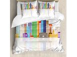 Abakuhaus Singapore Set Copripiumino Per Letto Singolo, Panorama Dei Monumenti Della Città, Antiacaro, Adatto A Chi Soffre Di Allergie, Con Federa, 200 Cm X 200 Cm - 80 X 80 Cm, Multicolore