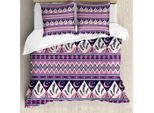 Abakuhaus Set Copripiumino Azteco Per Letti Singoli, Composizione Notturna Nordica, Antiacaro, Adatto A Chi Soffre Di Allergie, Con Federa, 155 Cm X 220 Cm - 80 X 80 Cm, Multicolore