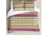 Abakuhaus Set Copripiumino Azteco Per Letti Singoli, Motivi Colorati A Strisce Artistiche, Antiacaro, Adatto A Chi Soffre Di Allergie, Con Federa, 200 Cm X 200 Cm - 80 X 80 Cm, Multicolore