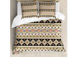 Abakuhaus Set Copripiumino Azteco Per Letti Singoli, Motivi Tribali Triangolari Artistici, Antiacaro, Adatto A Chi Soffre Di Allergie, Con Federa, 155 Cm X 220 Cm - 80 X 80 Cm, Multicolore