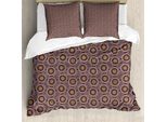 Abakuhaus Set Copripiumino Astratto Per Letti Singoli, Mosaic Come Complicati Puntini, Antiacaro, Adatto A Chi Soffre Di Allergie, Con Federa, 200 Cm X 200 Cm - 80 X 80 Cm, Pale Redwood Sepia