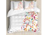 Abakuhaus Set Copripiumino Per Letto Singolo, Fluss Bunte, Antiacaro, Adatto A Chi Soffre Di Allergie, Con Federa, 200 Cm X 200 Cm - 80 X 80 Cm, Multicolore