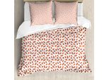 Abakuhaus Set Copripiumino Autunnale Per Letti Singoli, Foglie Stagionali Cono Ghianda, Antiacaro, Adatto A Chi Soffre Di Allergie, Con Federa, 155 Cm X 220 Cm - 80 X 80 Cm, Burnt Sienna Cannella