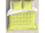 Abakuhaus Set Copripiumino Esotico Per Letti Singoli, Frutti Tropicali, Antiacaro, Adatto A Chi Soffre Di Allergie, Con Federa, 155 Cm X 220 Cm - 80 X 80 Cm, Giallo, Verde, Bianco