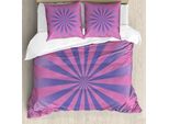 Abakuhaus Set Copripiumino Astratto Per Letti Singoli, Funky Traumhafte Sunbeams, Antiacaro, Adatto A Chi Soffre Di Allergie, Con Federa, 155 Cm X 220 Cm - 80 X 80 Cm, Fucsia Lavanda