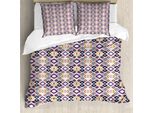 Abakuhaus Set Copripiumino Azteco Per Letti Singoli, Ikat Design Elaborato, Antiacaro, Adatto A Chi Soffre Di Allergie, Con Federa, 200 Cm X 200 Cm - 80 X 80 Cm, Multicolore