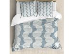 Set Copripiumino Abakuhaus Per Letti Singoli, Silhouette Rosa Sfumate, Antiacaro E Anallergico Con Federa, 155 Cm X 220 Cm - 80 X 80 Cm, Blu, Grigio, Grigio