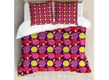 Abakuhaus Set Copripiumino Per Letto Singolo, Frutta Colorata E Fresca, Antiacaro, Adatto A Chi Soffre Di Allergie, Con Federa, 200 Cm X 200 Cm - 80 X 80 Cm, Prugna E Multicolore