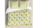 Abakuhaus Set Copripiumino Per Letti Singoli, Avocado E Limoni Tagliati, Antiacaro, Adatto A Chi Soffre Di Allergie, Con Federa, 200 Cm X 200 Cm - 80 X 80 Cm, Multicolore