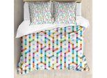 Abakuhaus Set Copripiumino Moderno Per Letti Singoli, Design Digitale Colorato, Antiacaro, Adatto A Chi Soffre Di Allergie, Con Federa, 155 Cm X 220 Cm - 80 X 80 Cm, Multicolore