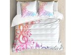 Abakuhaus Set Copripiumino Per Letto Singolo, Disegno A Mano Con Stelle, Antiacaro, Adatto A Chi Soffre Di Allergie, Con Federa, 200 Cm X 200 Cm - 80 X 80 Cm, Bianco Multicolore