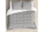 Abakuhaus Set Copripiumino Astratto Per Letti Singoli, Motivi Semplici Pastello, Antiacaro, Adatto A Chi Soffre Di Allergie, Con Federa, 155 Cm X 220 Cm - 80 X 80 Cm, Multicolore