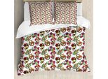 Abakuhaus Set Copripiumino Per Letto Singolo, Motivo Floreale E Serpenti, Antiacaro, Adatto A Chi Soffre Di Allergie, Con Federa, 155 Cm X 220 Cm - 80 X 80 Cm, Multicolore