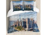 Abakuhaus Nyc Set Copripiumino Per Letto Singolo, Real Life Luftaufnahme, Antiacaro, Adatto A Chi Soffre Di Allergie, Con Federa, 200 Cm X 200 Cm - 80 X 80 Cm, Multicolore