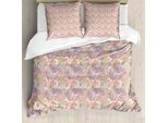 Abakuhaus Set Copripiumino Dai Colori Tenui Per Letti Singoli, Romantic Fallen Leaves, Antiacaro E Anallergico, Con Federa, 200 Cm X 200 Cm - 80 X 80 Cm, Champagne E Multicolore