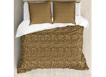 Abakuhaus Set Copripiumino Leopard Per Letti Singoli, Motivo Animale Continuo, Antiacaro, Adatto A Chi Soffre Di Allergie, Con Federa, 200 Cm X 200 Cm - 80 X 80 Cm, Marrone Pastello Marrone