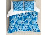 Set Copripiumino Abakuhaus Per Letti Singoli, Motivo Petali Top View, Antiacaro E Anallergico, Con Federa, 200 Cm X 200 Cm - 80 X 80 Cm, Azzurro Blu Chiaro