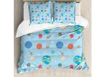Abakuhaus Set Copripiumino Per Letti Singoli, Elemento Galattico Colorato, Antiacaro, Adatto A Chi Soffre Di Allergie, Con Federa, 200 Cm X 200 Cm - 80 X 80 Cm, Azzurro E Multicolore