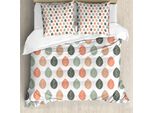 Abakuhaus Set Copripiumino Per Letto Singolo, Foglie Autunnali Ritmiche, Antiacaro, Adatto A Chi Soffre Di Allergie, Con Federa, 200 Cm X 200 Cm - 80 X 80 Cm, Salmone Multicolore