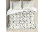 Abakuhaus Jungle Nursery Set Copripiumino Per Letti Singoli, Simpatici Coniglietti Pastello, Antiacaro, Adatto A Chi Soffre Di Allergie, Con Federa, 200 Cm X 200 Cm - 80 X 80 Cm, Multicolore
