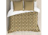 Abakuhaus Set Copripiumino Geometrico Per Letti Singoli, Forme Retrò Colorate, Antiacaro, Adatto A Chi Soffre Di Allergie, Con Federa, 155 Cm X 220 Cm - 80 X 80 Cm, Multicolore