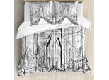 Abakuhaus Nyc Set Copripiumino Per Letti Singoli, Disegno Creativo Del Ponte, Antiacaro, Adatto A Chi Soffre Di Allergie, Con Federa, 200 Cm X 200 Cm - 80 X 80 Cm, Grigio Antracite Bianco
