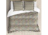 Abakuhaus Set Copripiumino Colorato Per Letti Singoli, Continuing Round Squares, Antiacaro, Adatto A Chi Soffre Di Allergie, Con Federa, 155 Cm X 220 Cm - 80 X 80 Cm, Multicolore
