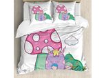 Abakuhaus Set Copripiumino Extraterrestre Per Letti Singoli, Piccoli Mostri Youngsters, Antiacaro, Adatto A Chi Soffre Di Allergie, Con Federa, 200 Cm X 200 Cm - 80 X 80 Cm, Multicolore