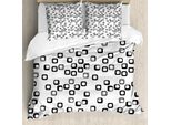 Abakuhaus Set Copripiumino Moderno Per Letti Singoli, Quadrati Monocromatici Moderni, Antiacaro, Adatto A Chi Soffre Di Allergie, Con Federa, 155 Cm X 220 Cm - 80 X 80 Cm, Grigio Antracite E Bianco