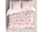 Set Copripiumino Abakuhaus Per Letti Singoli, Motivo Floreale Monocromatico Semplice, Antiacaro E Anallergico, Con Federa, 200 Cm X 200 Cm - 80 X 80 Cm, Rosa Chiaro E Bianco
