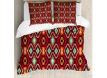 Set Copripiumino Abakuhaus Per Letti Singoli, Motivo A Rombi, Antiacaro, Adatto A Chi Soffre Di Allergie, Con Federa, 155 Cm X 220 Cm - 80 X 80 Cm, Multicolore