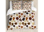 Set Copripiumino Abakuhaus Hipster Per Letti Singoli, Barba Occhiali Baffi, Antiacaro Adatto A Chi Soffre Di Allergie Con Federa, 200 Cm X 200 Cm - 80 X 80 Cm, Multicolore