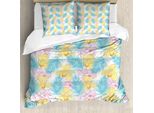 Set Copripiumino Abakuhaus Per Letti Singoli, Orchidee Con Macchie Di Colore, Antiacaro, Adatto A Chi Soffre Di Allergie, Con Federa, 155 Cm X 220 Cm - 80 X 80 Cm, Multicolore