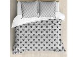 Abakuhaus Set Copripiumino Per Letti Singoli, Motivi Floreali A Rosa, Antiacaro, Adatto A Chi Soffre Di Allergie, Con Federa, 155 Cm X 220 Cm - 80 X 80 Cm, Grigio Antracite