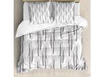 Abakuhaus Set Copripiumino Per Letti Singoli, Rami Di Grano Botanico, Antiacaro, Adatto A Chi Soffre Di Allergie, Con Federa, 155 Cm X 220 Cm - 80 X 80 Cm, Grigio Taupe Chiaro